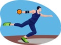 Male discus thrower beautiful illustration Royalty Free Stock Photo