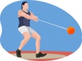 Male hammer thrower beautiful illustration