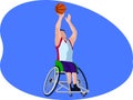 Paralympic basketball player beautiful illustration