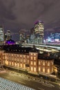 Tokyo railway station at night in the marunouchi business district of Chiyoda Royalty Free Stock Photo