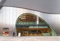 Entrance glass facade designed by Taisei Shimizu at the Sompo Museum of Art in Shinjuku. Royalty Free Stock Photo