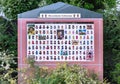 Monchhichi Collection monument displaying photos of Japanese stuffed monkey toys in Monchichi Park.