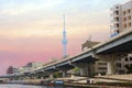 Tokyo, Japan, city landscape. Sky Three TV Tower. The Tokyo Skytree. Royalty Free Stock Photo