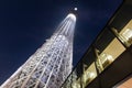 The Tokyo Sky Tree tower at night Royalty Free Stock Photo