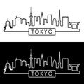 Tokyo skyline. Linear style.