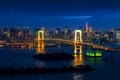 Tokyo skyline with Rainbow bridge and Tokyo tower. Tokyo, Japan Royalty Free Stock Photo
