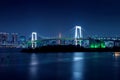 Tokyo skyline with Rainbow bridge and Tokyo tower. Tokyo, Japan Royalty Free Stock Photo