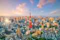 Tokyo skyline with Tokyo Tower in Japan Royalty Free Stock Photo