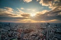 Tokyo Skyline and view of skyscrapers on the observation deck at sunset in Japan Royalty Free Stock Photo