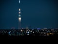 tokyo skytree is a famous place in japan.  with the height of the building one can see the beautiful mount fuji easily. Royalty Free Stock Photo