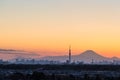 Tokyo Skytree and Mount Fuji Royalty Free Stock Photo