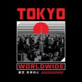 Tokyo colorful typography streetwear style vector design icon illustration