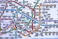 Tokyo subway map Royalty Free Stock Photo