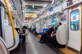 TOKYO, JAPAN - NOVEMBER 9, 2018: Tokyo Subway Metro Line and People. Japan