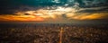 Tokyo sunset aerial panoramic view