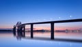 Tokyo sunset at Tokyo gate bridge and Mountain Fuji