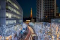 Tokyo Tower with Christmas illumination at Roppongi Royalty Free Stock Photo