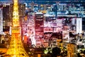 Tokyo tower night view from Roppongi hills Royalty Free Stock Photo