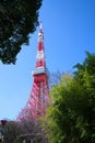 The Tokyo Tower,Red Steel Structure. is a communications and observation tower in the Shiba-koen district of Minato, Tokyo, Japan Royalty Free Stock Photo