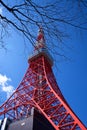 The Tokyo Tower,Red Steel Structure. is a communications and observation tower in the Shiba-koen district of Minato, Tokyo, Japan Royalty Free Stock Photo