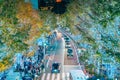 Tokyo Tower with Roppongi Hills Christmas Illumination, light up christmas market in Tokyo, Japan., landmark and popular for Royalty Free Stock Photo