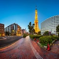 Tokyo Tower and Shibakoen Street in the Morning, Minato, Tokyo, Royalty Free Stock Photo