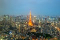 Tokyo tower and Tokyo city skyine at Tokyo, Japan Royalty Free Stock Photo