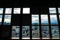 Tokyo townscape visible to the Tokyo Tower Observatory through a window of