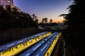 Sunset at Tokyo, Japan train station