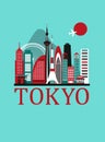 Tokyo travel background.