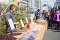 Tokyo, Tsukiji Japan - February 20, 2016 : dried fruit shop for