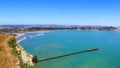 Tolaga Bay wharf panorama, New Zealand Royalty Free Stock Photo