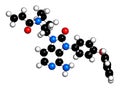 Tolebrutinib multiple sclerosis drug molecule. 3D rendering