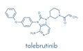 Tolebrutinib multiple sclerosis drug molecule. Skeletal formula