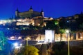 Toledo with Alcazar in night. Spain Royalty Free Stock Photo