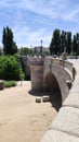 Toledo Bridge Historic Footbridge over Manzanares River, Madrid, Spain