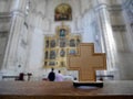 Toledo, Castile la Mancha, Spain, 13.04.2022. Interior of gothic church of San Juan de los Reyes Monastery. Royalty Free Stock Photo