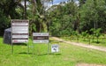 TOLEDO DISTRICT, BELIZE - Jun 10, 2019: Entrance Signs at Lubaantun Mayan Site Royalty Free Stock Photo