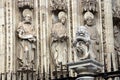 Cathedral of Toledo. Architecture and art gothic in Spain. Sculputures in the exterior facade.