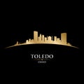 Toledo Ohio city silhouette black background Royalty Free Stock Photo