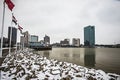 Toledo ohio city skyline and streets Royalty Free Stock Photo