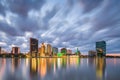 Toledo, Ohio, USA downtown skyline on the Maumee River