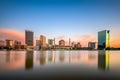 Toledo, Ohio, USA Downtown Skyline on the Maumee River Royalty Free Stock Photo