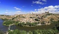 Toledo old town city skyline and Tagus River Royalty Free Stock Photo