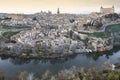 Toledo panoramic view at sunset with Tajo river in Spain Royalty Free Stock Photo