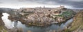 Toledo panoramic view at sunset with Tajo river in Spain Royalty Free Stock Photo