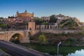 Toledo Skyline with Alcazar of Toledo and Alcantara Bridge - Toledo, Spain Royalty Free Stock Photo