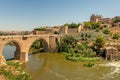 Toledo, Spain. Alcazar and Alcantara Bridge Royalty Free Stock Photo