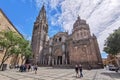 Amazing view at the plaza del ayuntamiento in Toledo, Primate Cathedral of Saint Mary of Toledo main front facade, Santa Iglesia Royalty Free Stock Photo