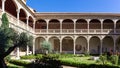 Courtyard and patio with garden of the Museum of Santa Cruz, Toledo, Spain.